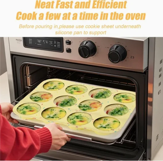 Silicone Omelette Mold Muffin Tray, Suitable For Baking, Egg Tarts, And Non-Stick Cake Trays best